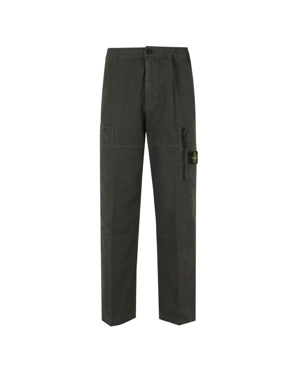 Stone Island Gray Straight Trousers for men
