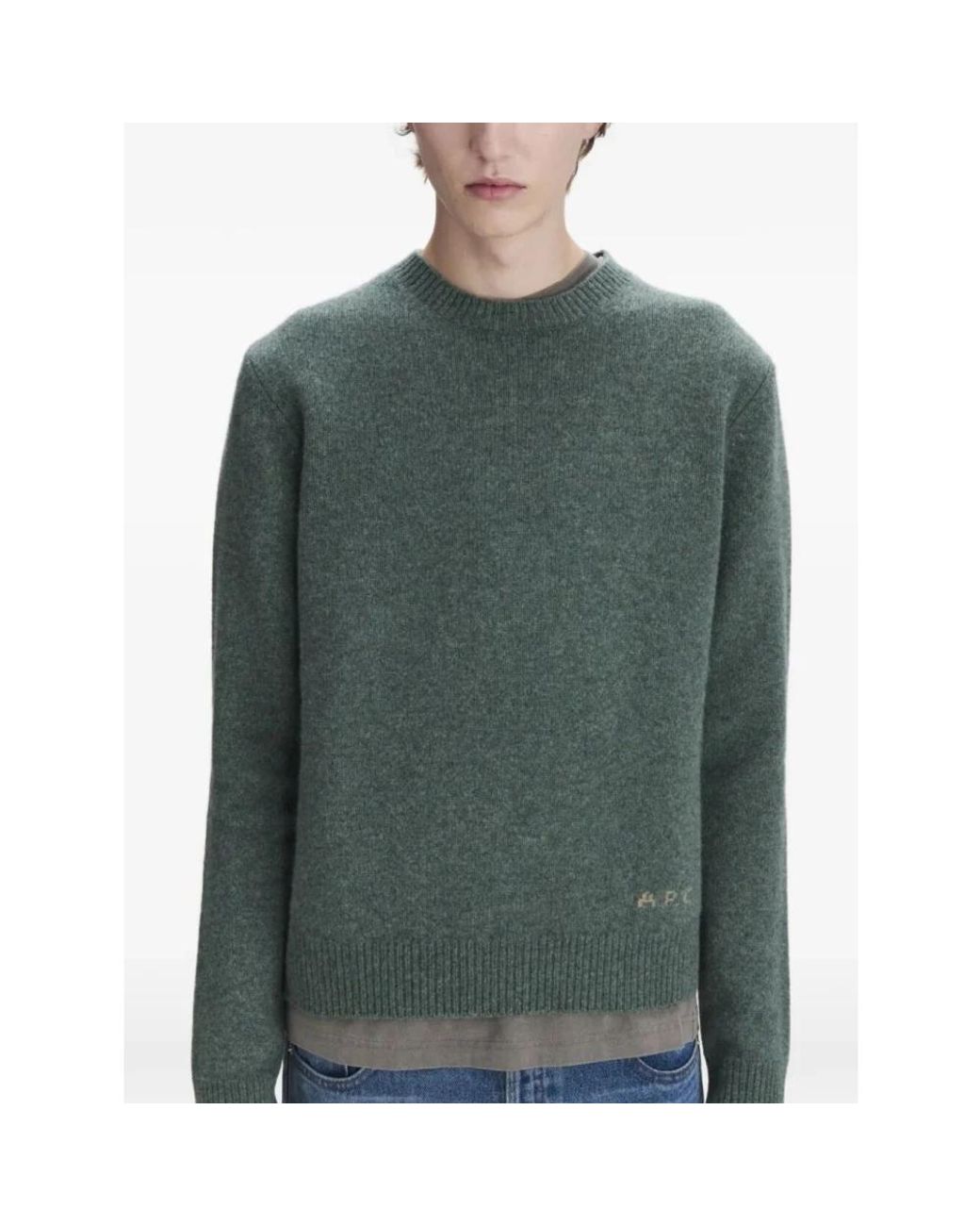 A.P.C. Green Round-Neck Knitwear for men