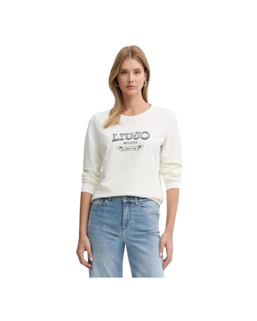 Liu Jo Bedrukte Sweater in het White