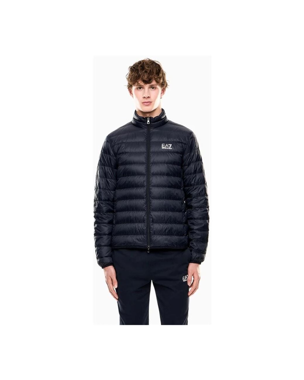 EA7 Blue Down Jackets for men