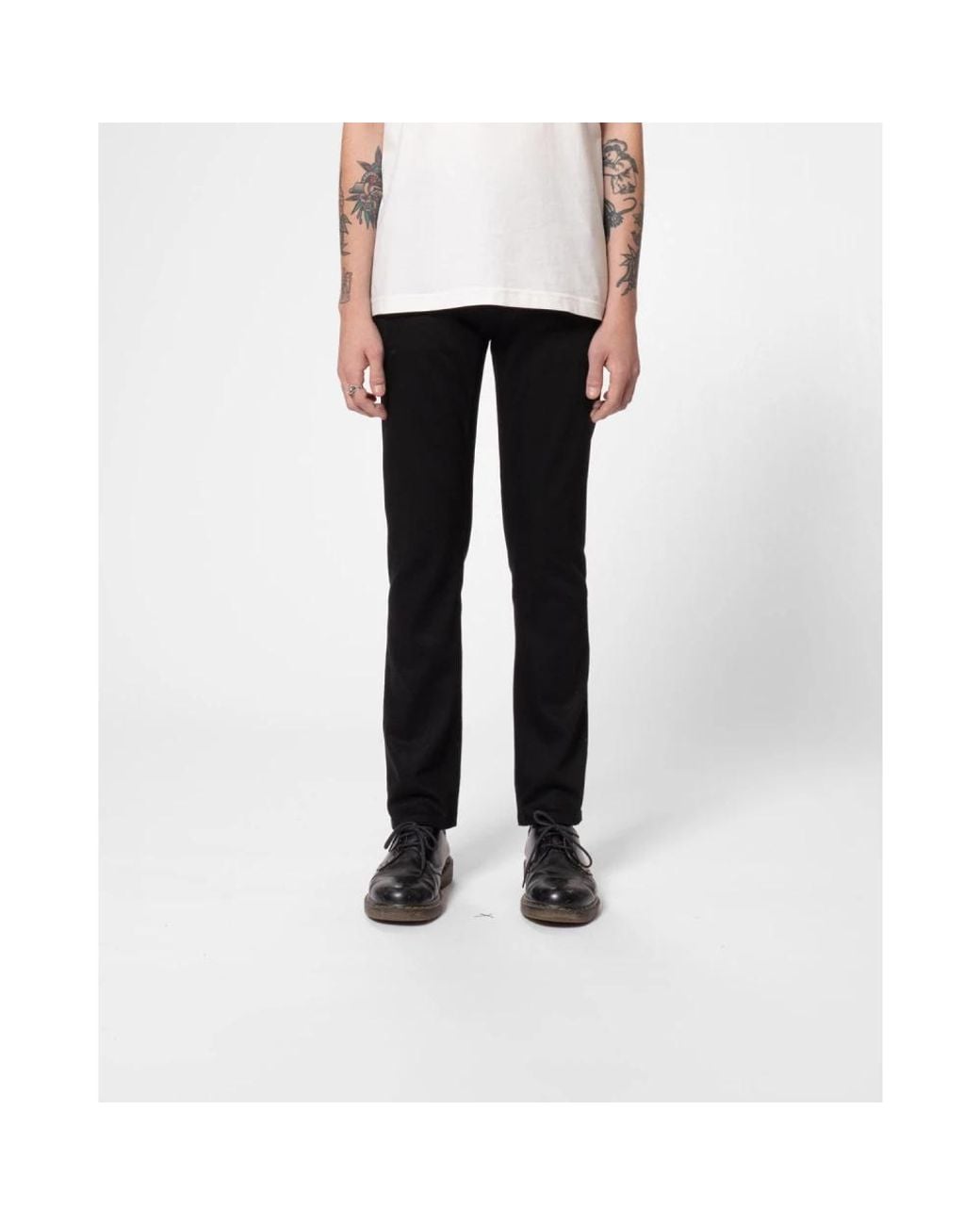 Nudie Jeans Black Straight Fit Jeans for men