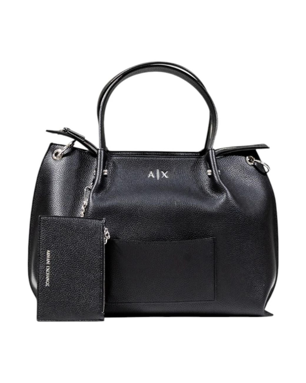 ARMANI EXCHANGE Black Shopper Tote