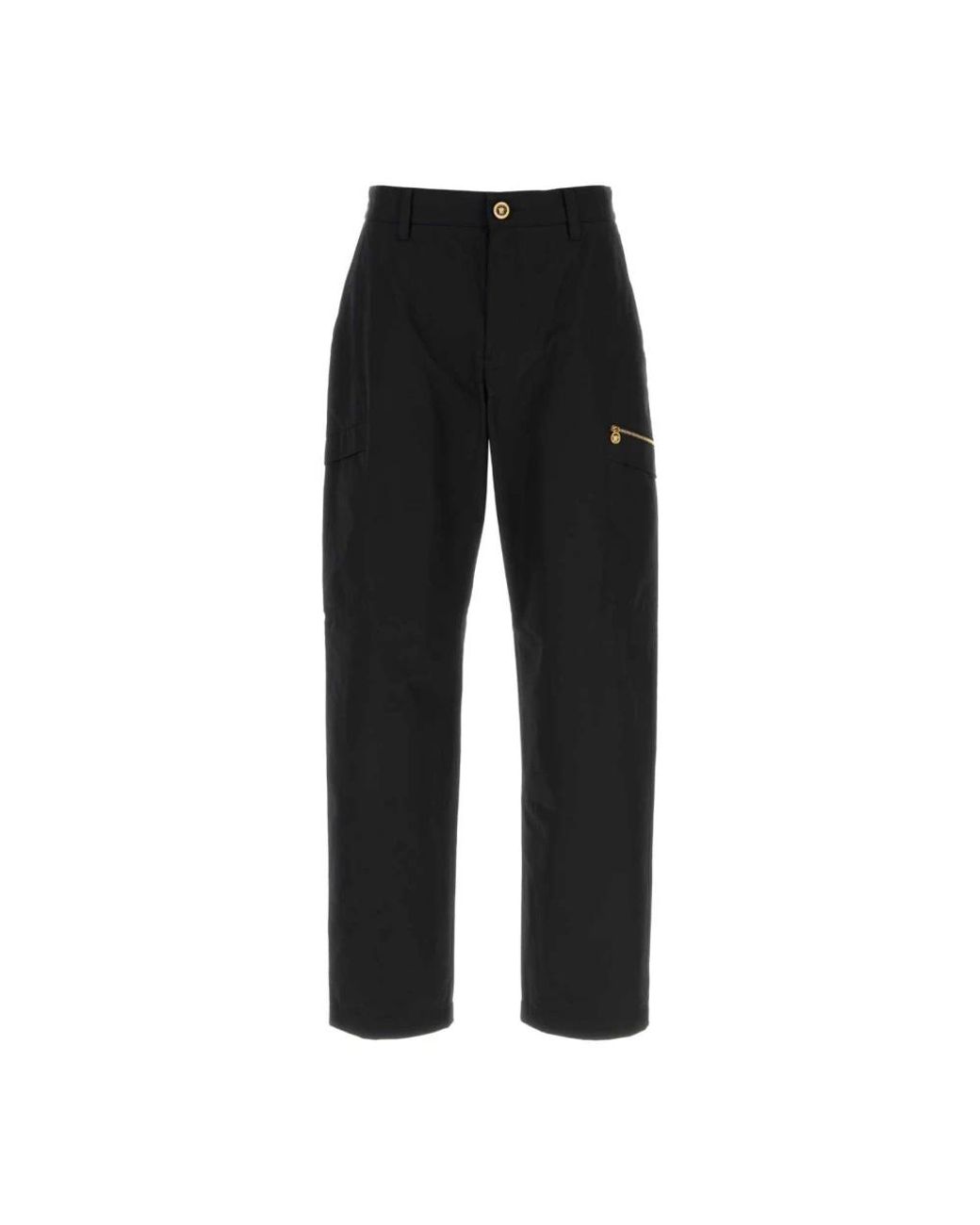 Versace Black Straight Trousers for men