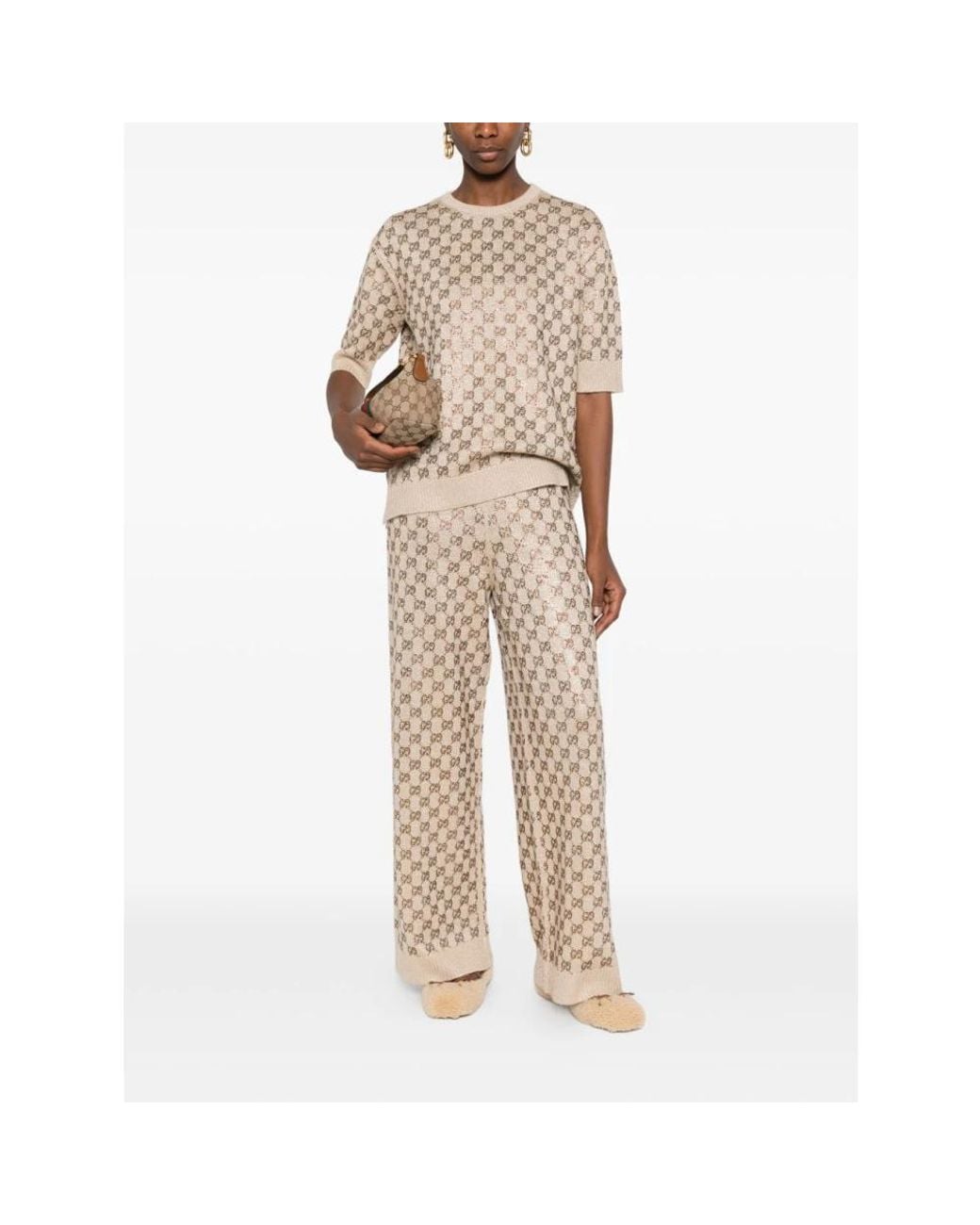 Gucci Natural Round-Neck Knitwear