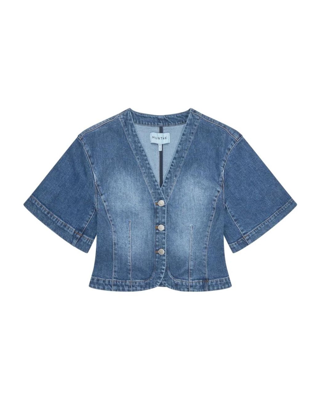 Munthe Fridolf Denim Jacket in het Blue
