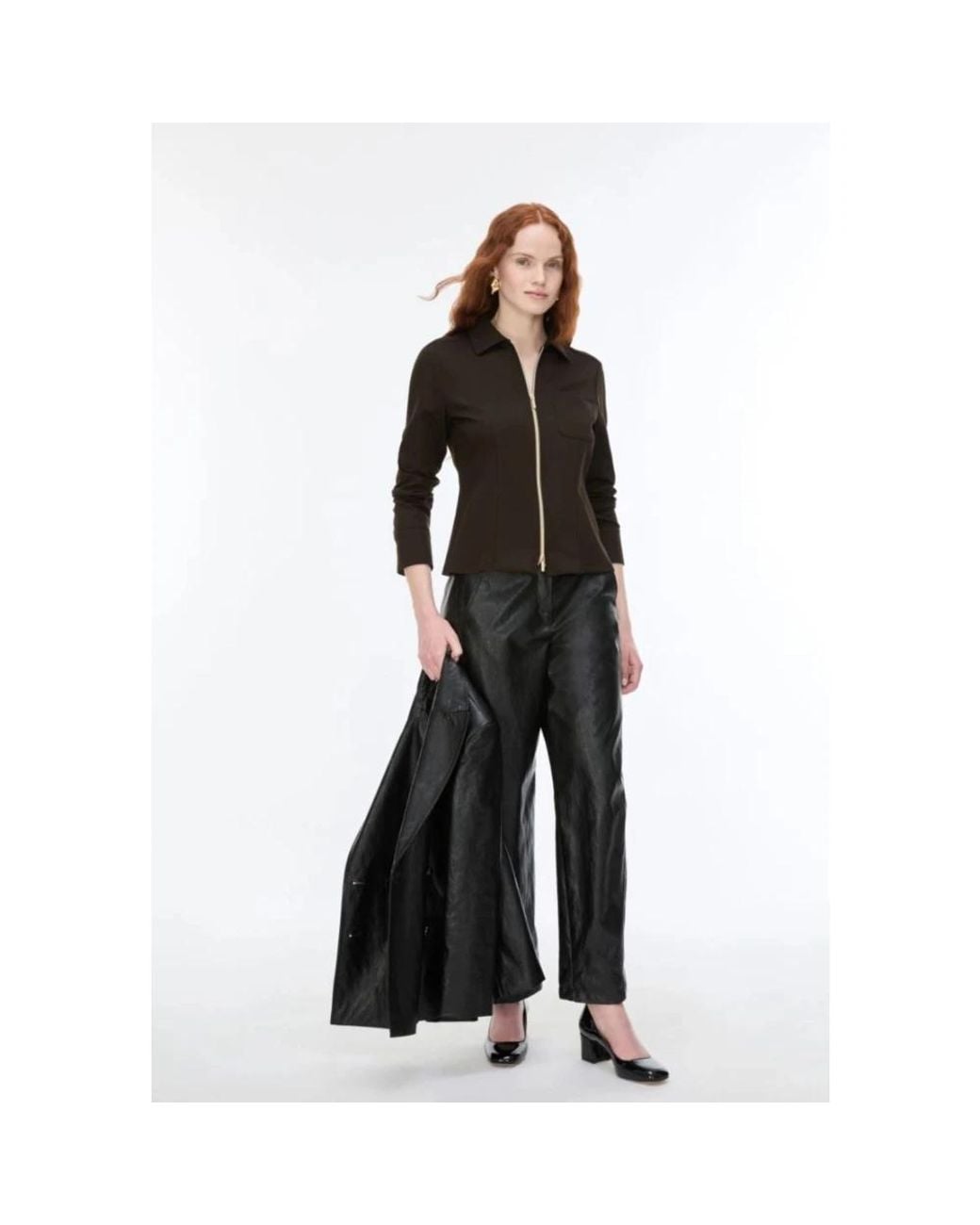 iBlues Black Leather Trousers
