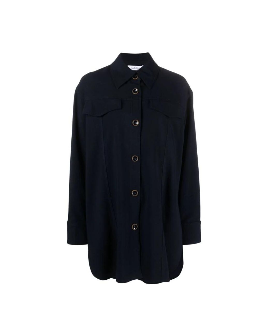 Rodebjer Overhemden ,Blauw ,7008 Dark Seina Shirt in het Blue