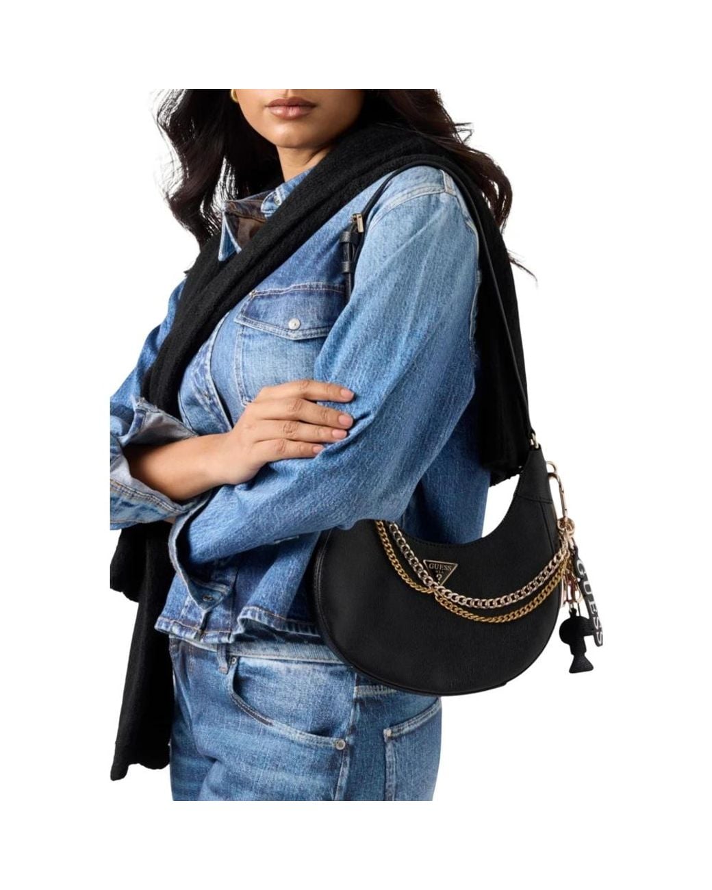 Guess Davina Shoulder Bag Black Black