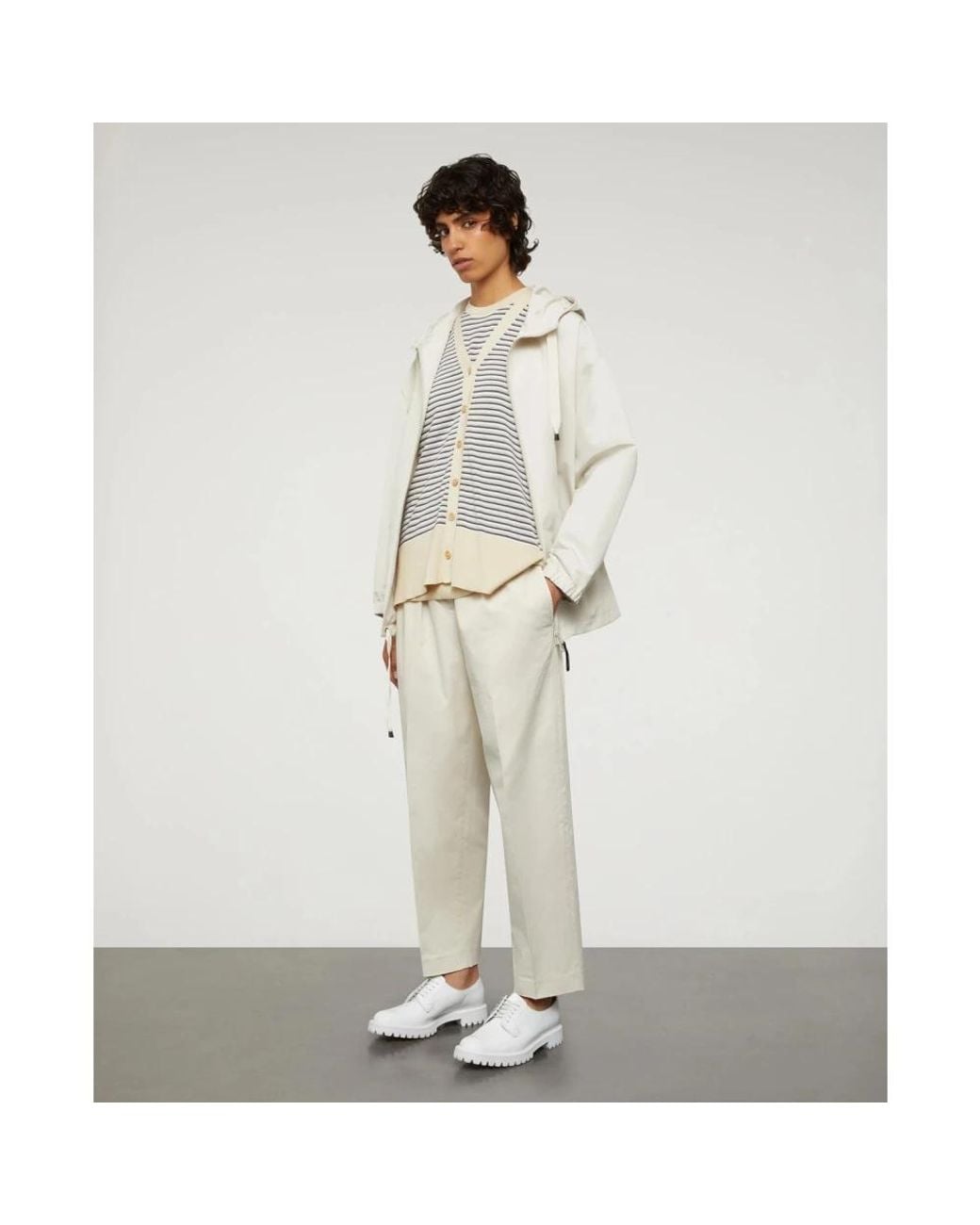 Aspesi White Straight Trousers