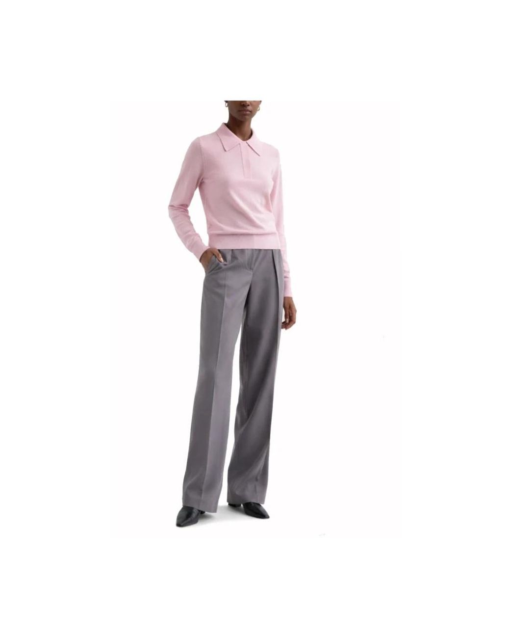 Jil Sander Gray Wide Trousers