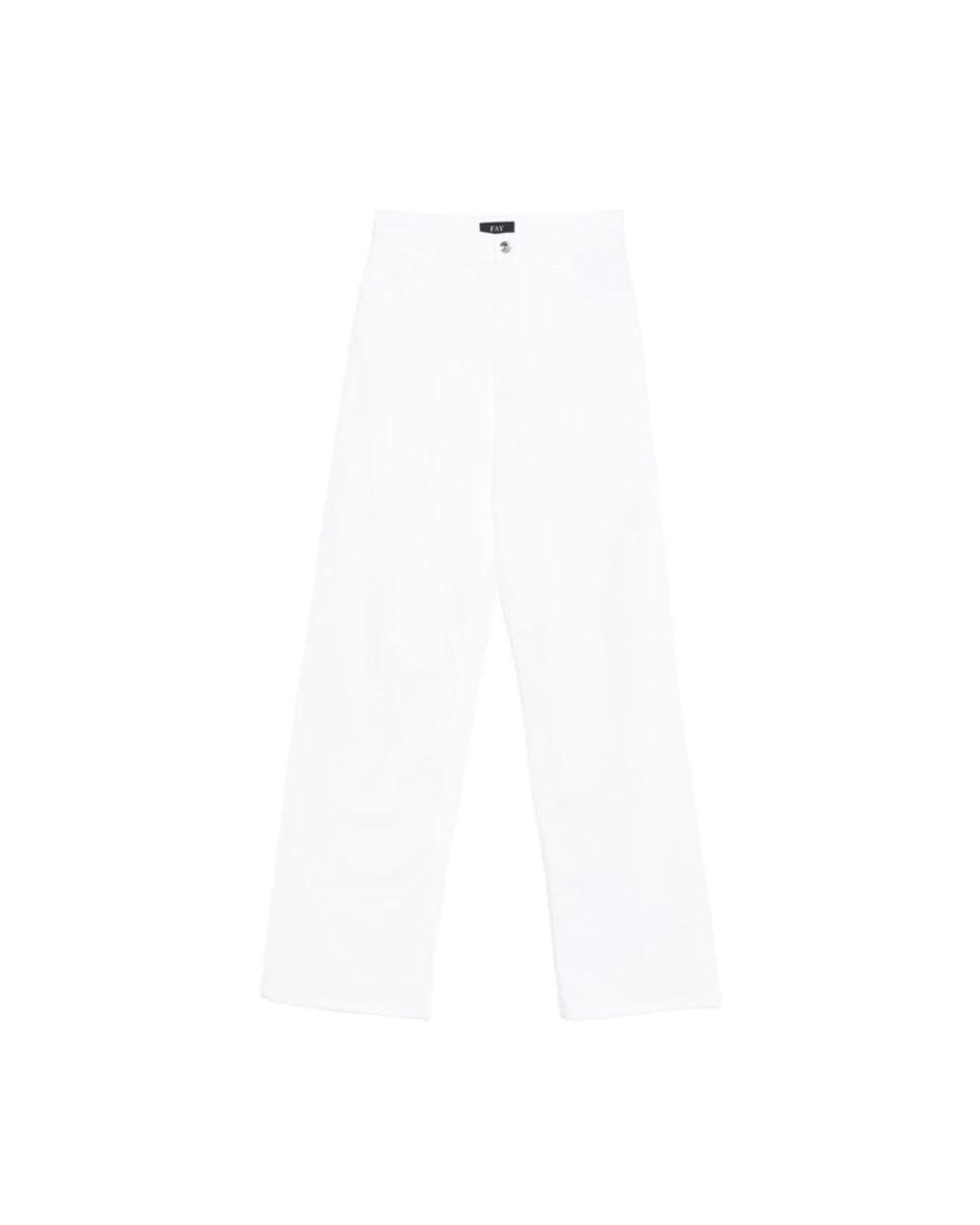 Fay White Wide Trousers