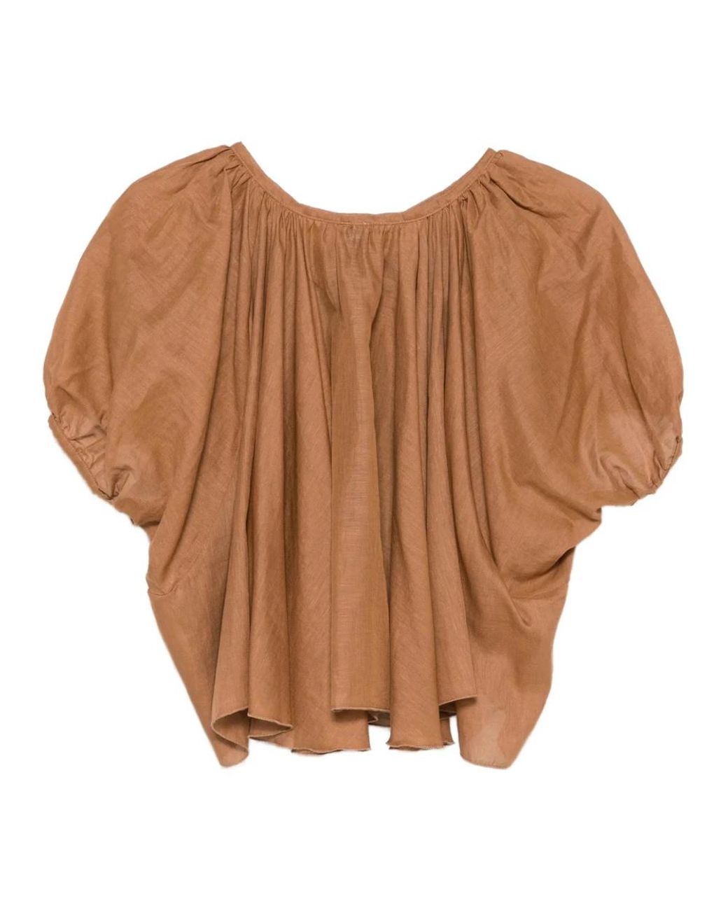 120% Lino Brown Blouses