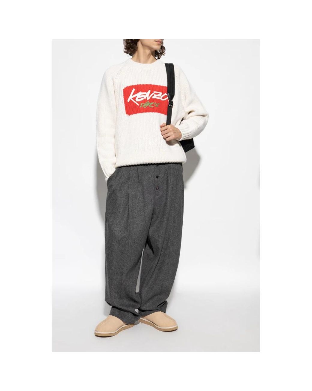 KENZO Wollpullover in White für Herren