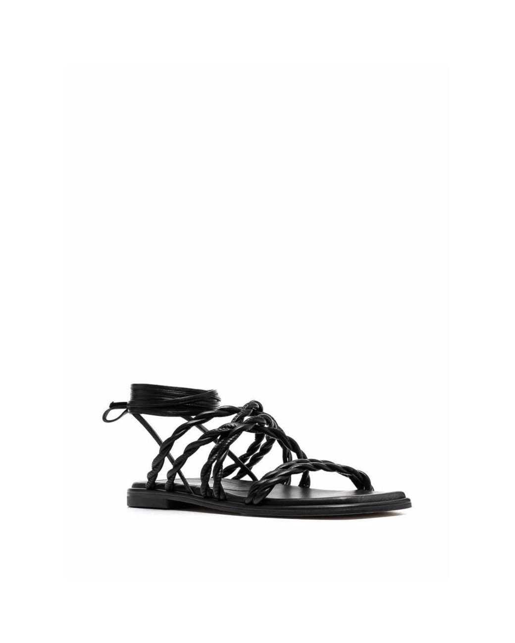 Stuart Weitzman Black Flat Sandals