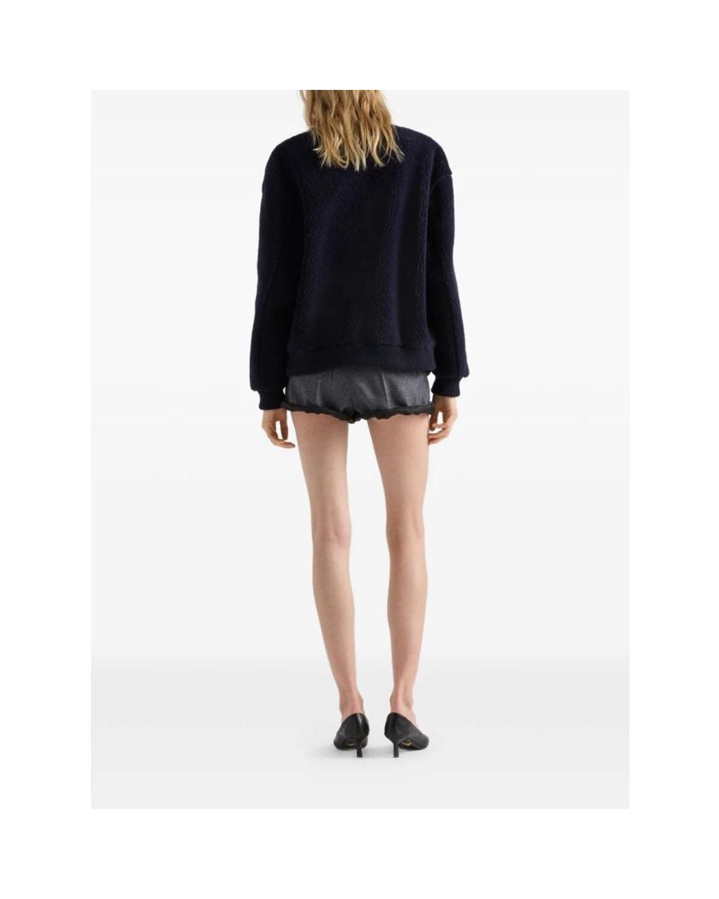 Prada Blue Faux Fur & Shearling Jackets