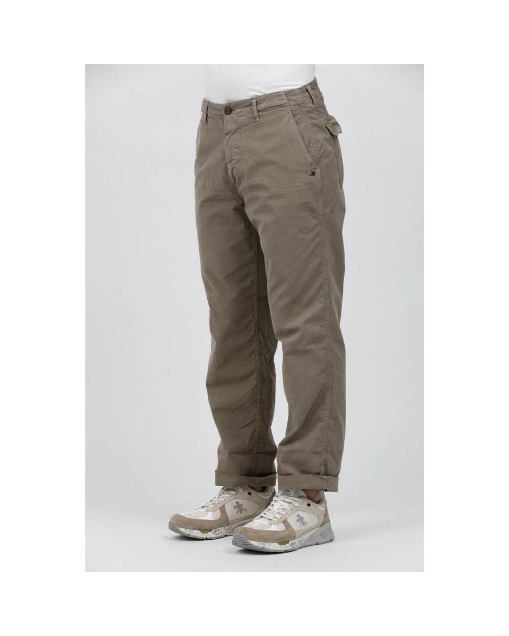Mason's Gray Straight Trousers for men