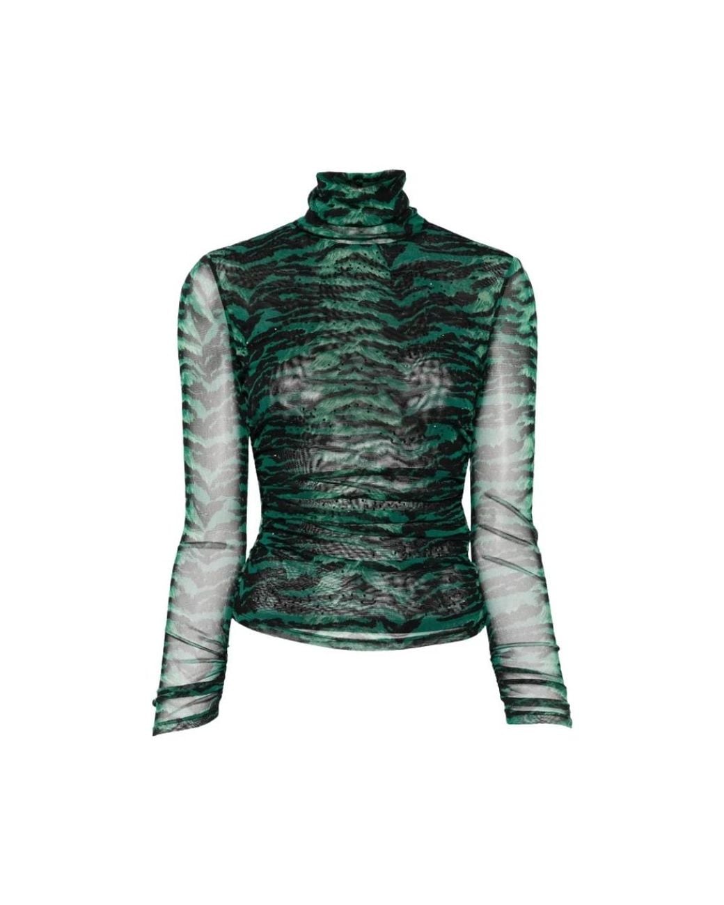 Diane von Furstenberg Green Long Sleeve T-Shirts