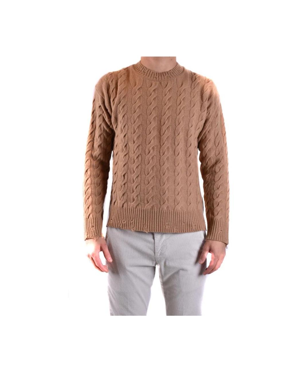 Laneus Brown Round-Neck Knitwear for men