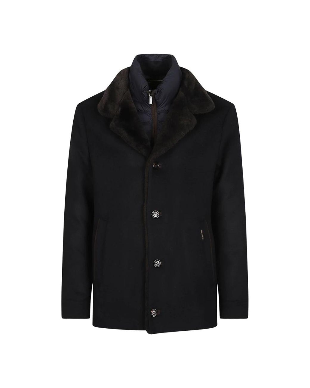 Moorer Black Single-Breasted Coats for men