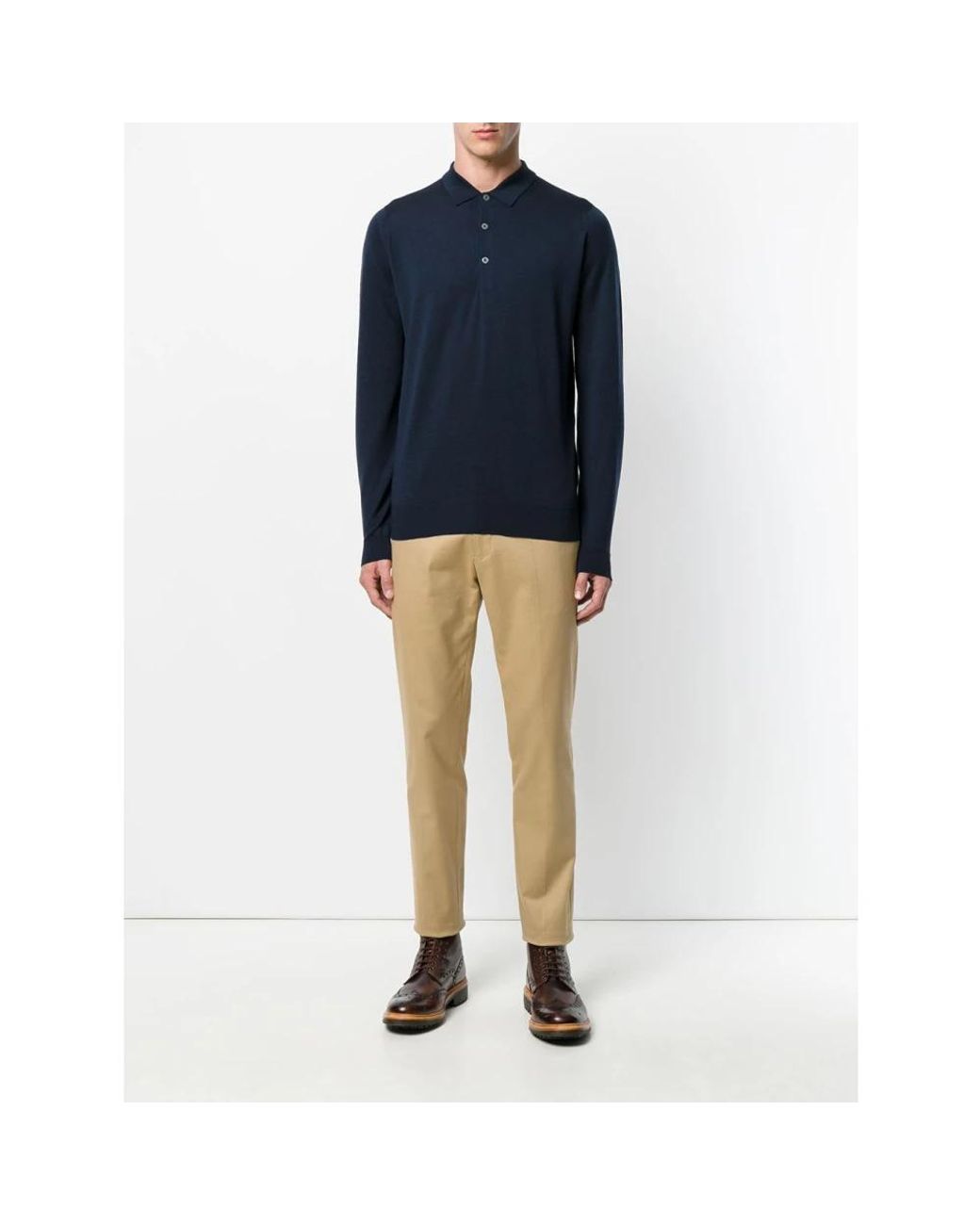 John Smedley Blue Polo Shirts for men