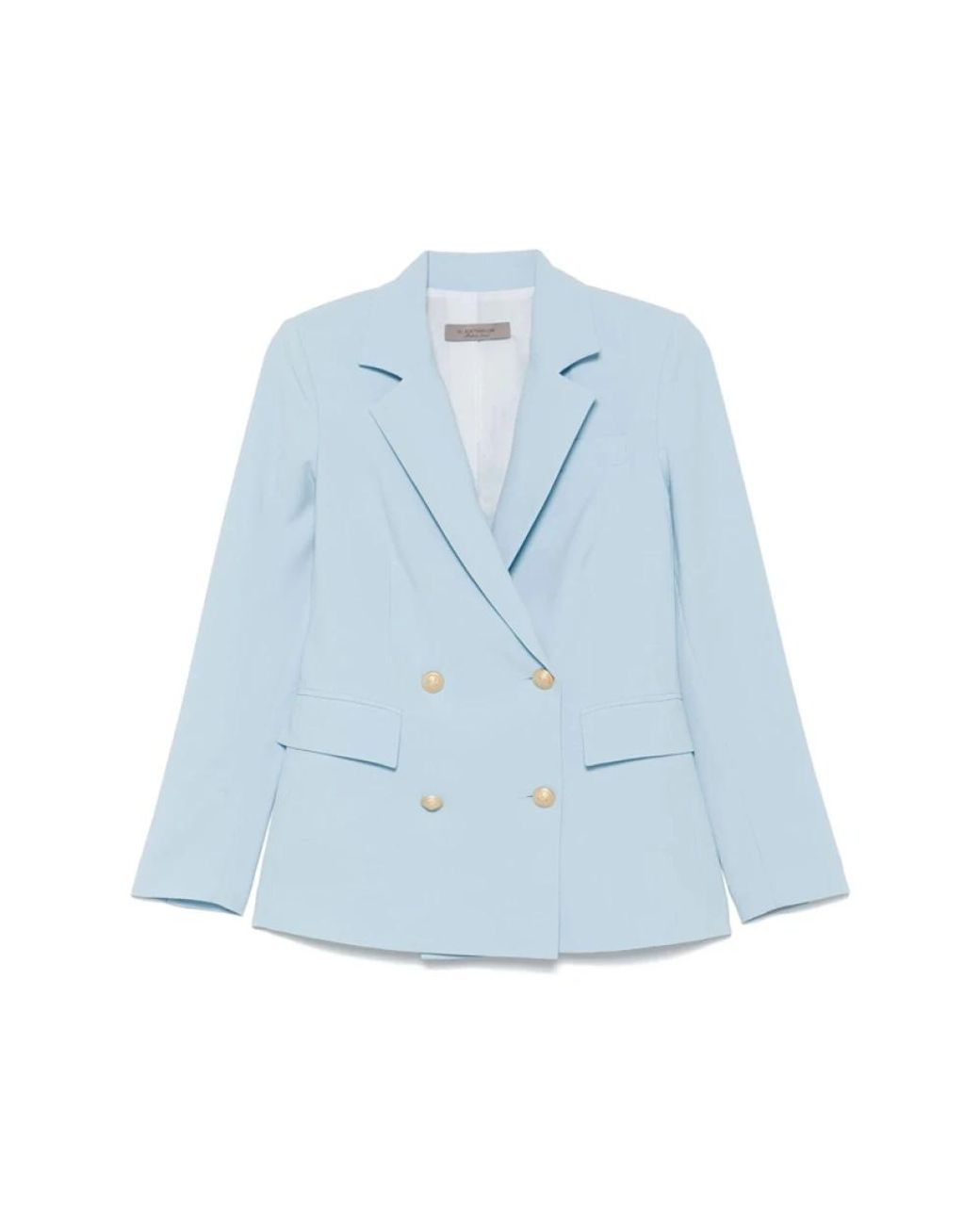D.exterior Jassen ,Blauw ,Polyester Hemelsblauwe Double-Breasted Blazer in het Blue