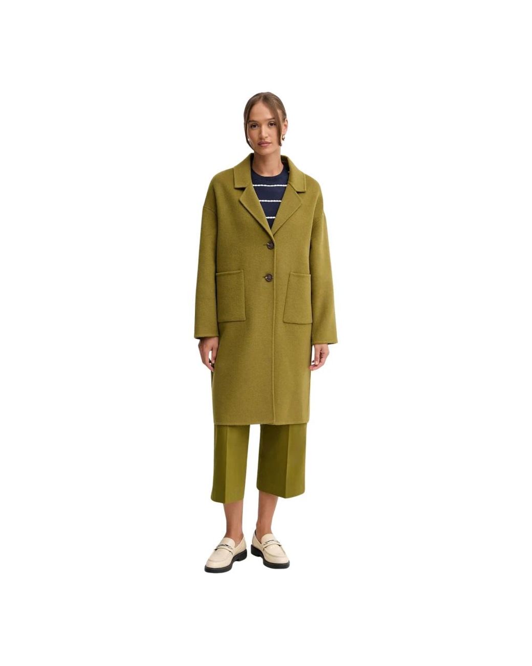 Single-Breasted Coats Benetton de color Green