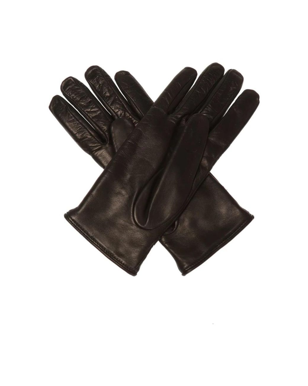 Moschino Black Lederhandschuhe mit Logo