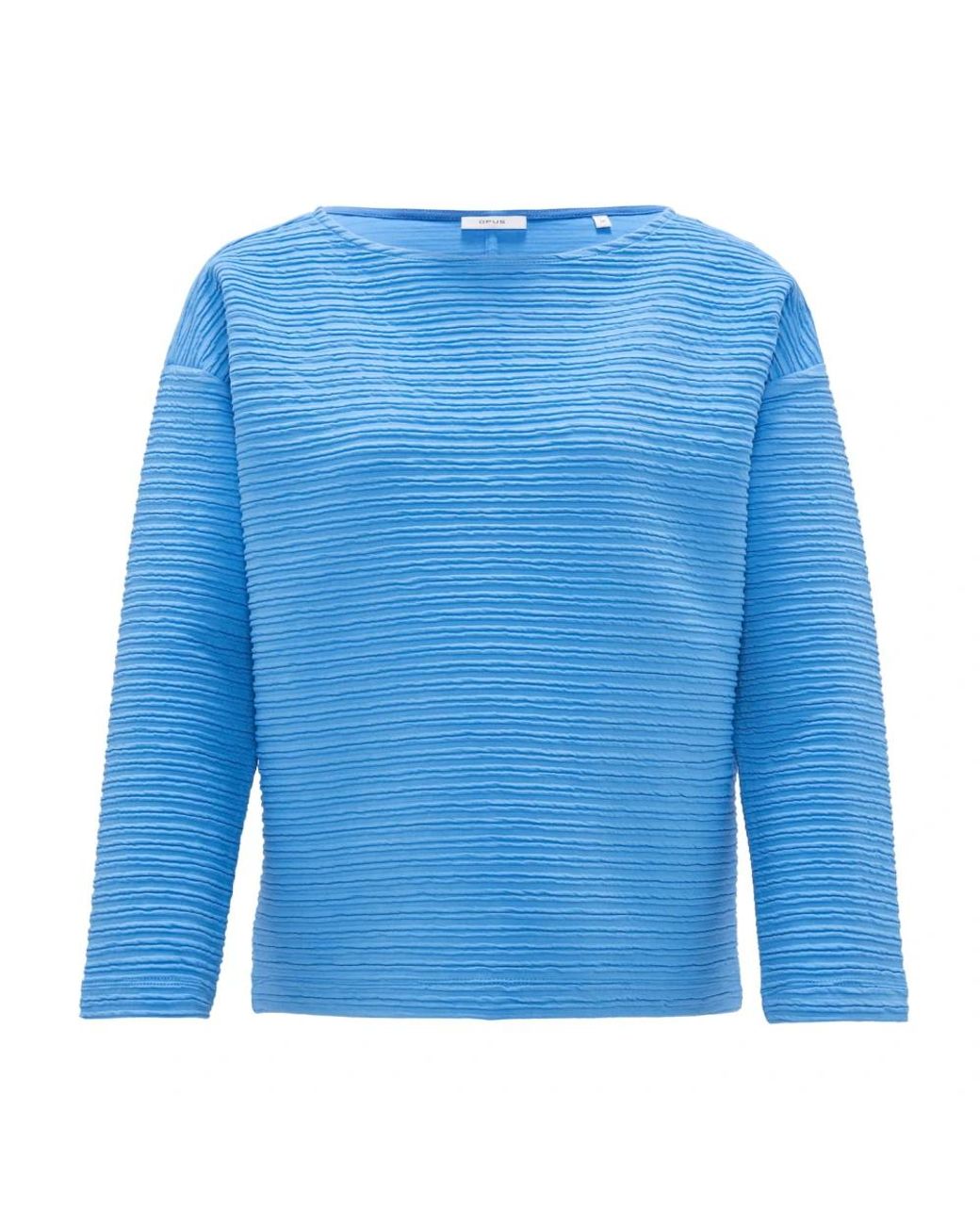 Opus Gestreepte Box Top in het Blue
