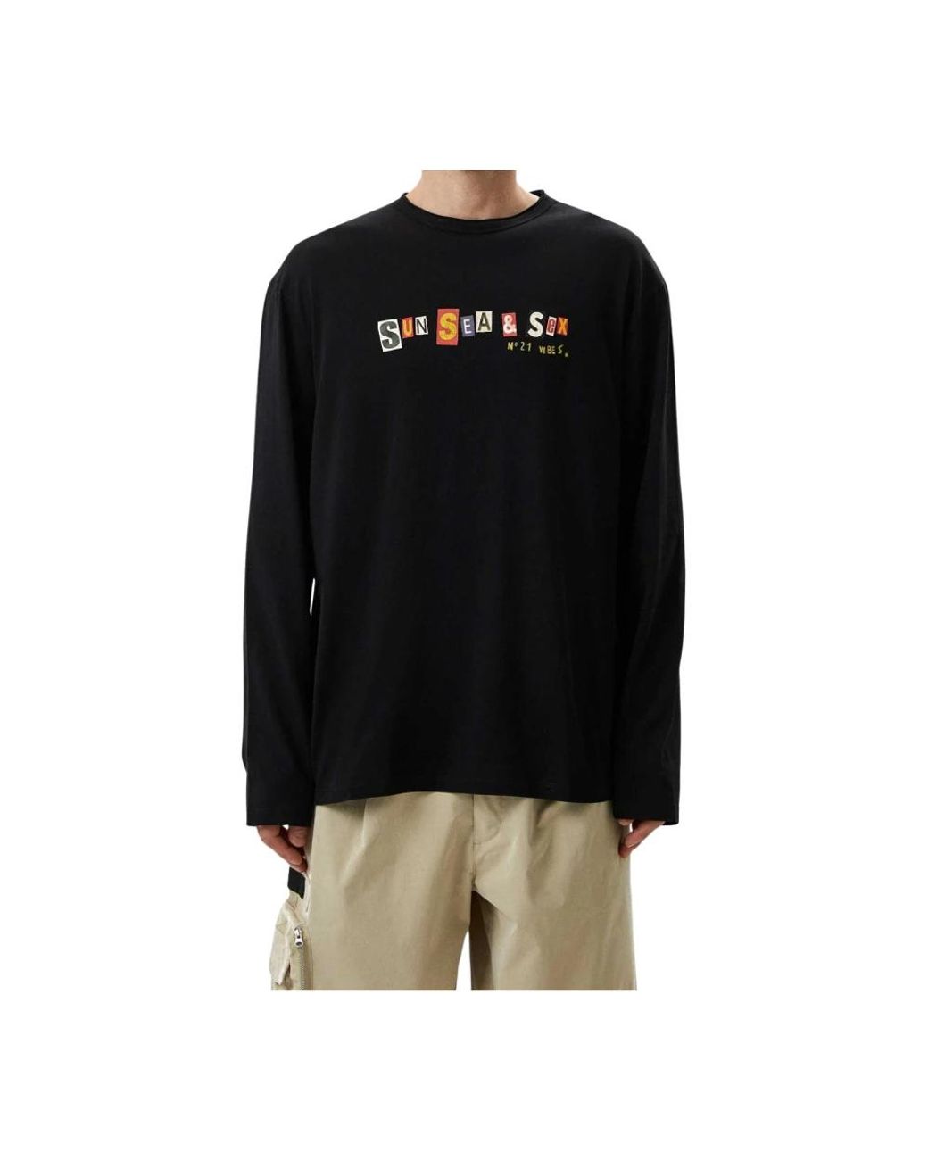 Long Sleeve Tops N°21 de hombre de color Black