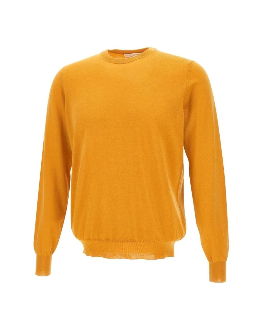 FILIPPO DE LAURENTIIS Yellow Round-Neck Knitwear for men