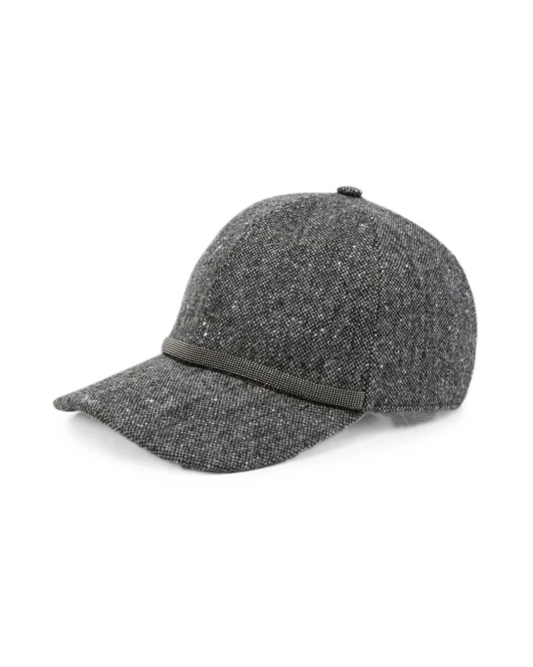 Brunello Cucinelli Accessoires ,Grijs ,Tweed Monili Chain Cap in het Gray