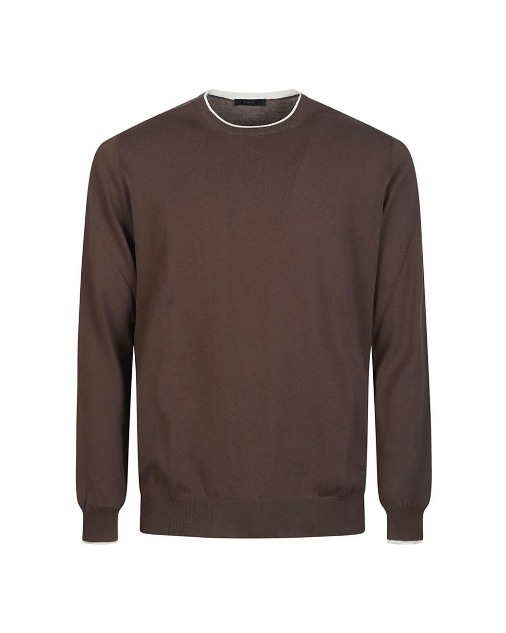 Fay Rundhals-Pullover in Brown für Herren