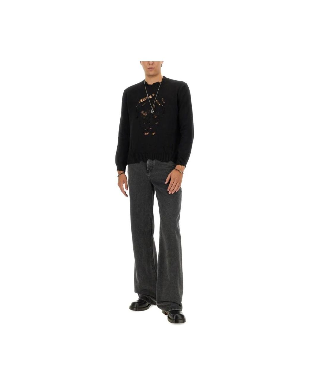Straight Jeans McQueen de hombre de color Black