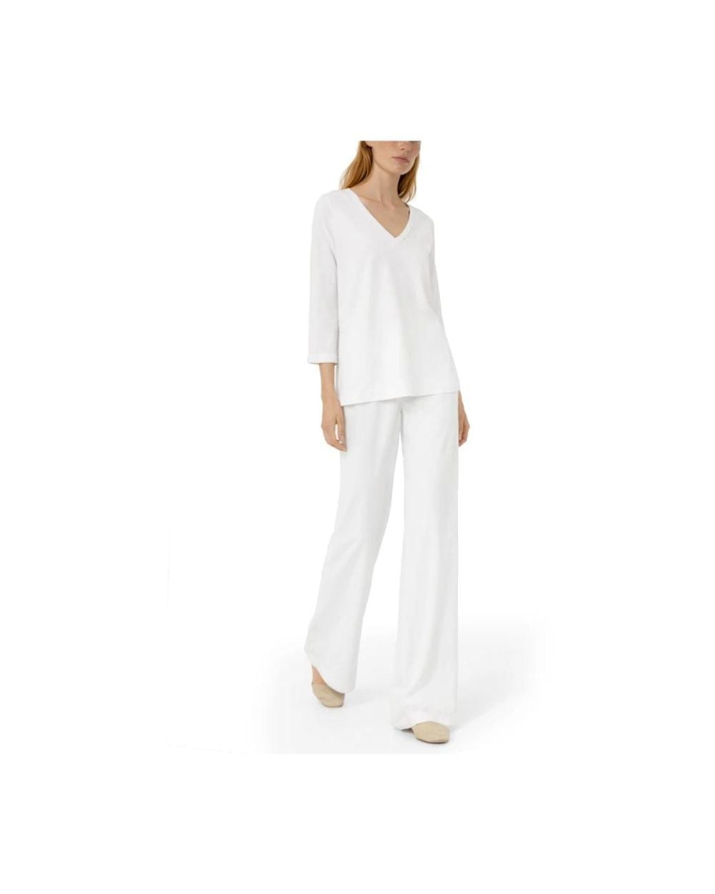 Max Mara White Wide Trousers