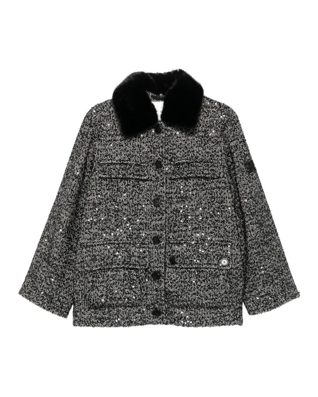 Ermanno Scervino Black Tweed Jackets
