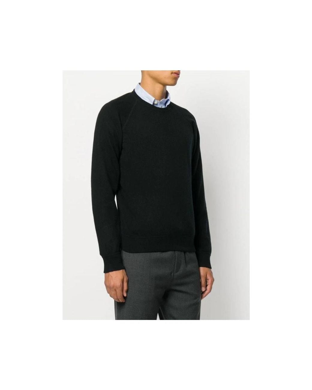 Barba Napoli Black Round-Neck Knitwear for men