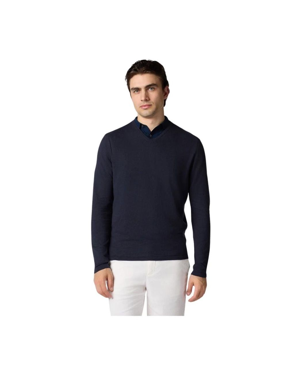Brooks Brothers Blue V-Neck Knitwear for men