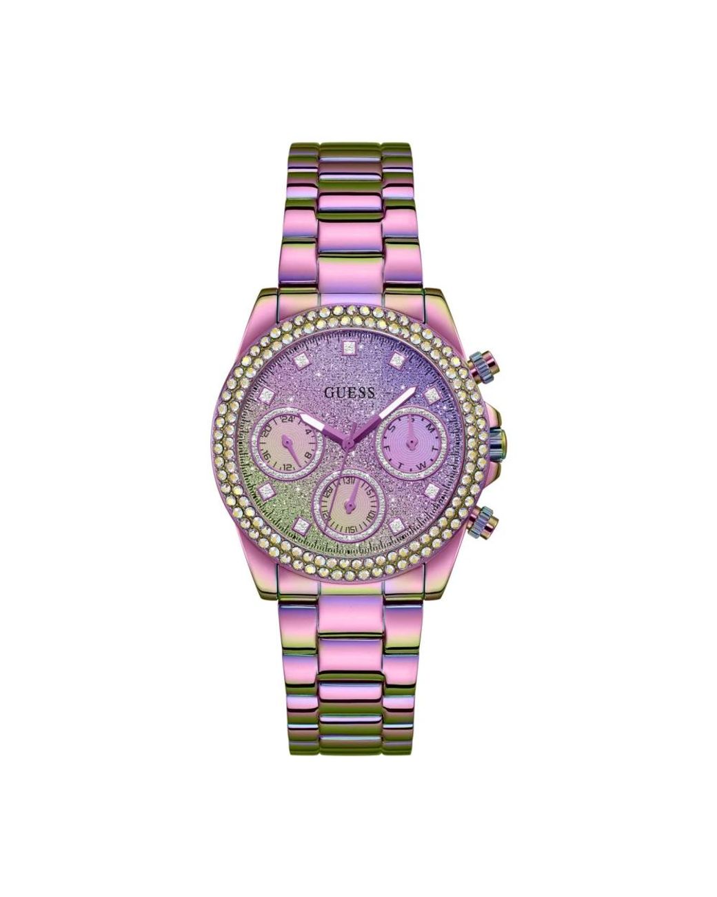Guess Accessoires ,Veelkleurig Armbandhorloge Zon Dameshorloge in het Purple
