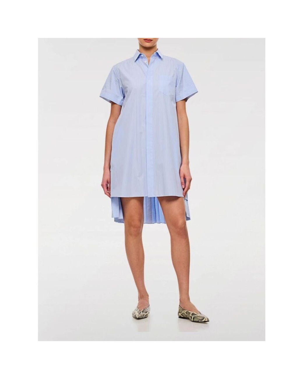 ワンピース SACAI Shirt dress Blue Sacai Shirt Dresses in Blue | Lyst