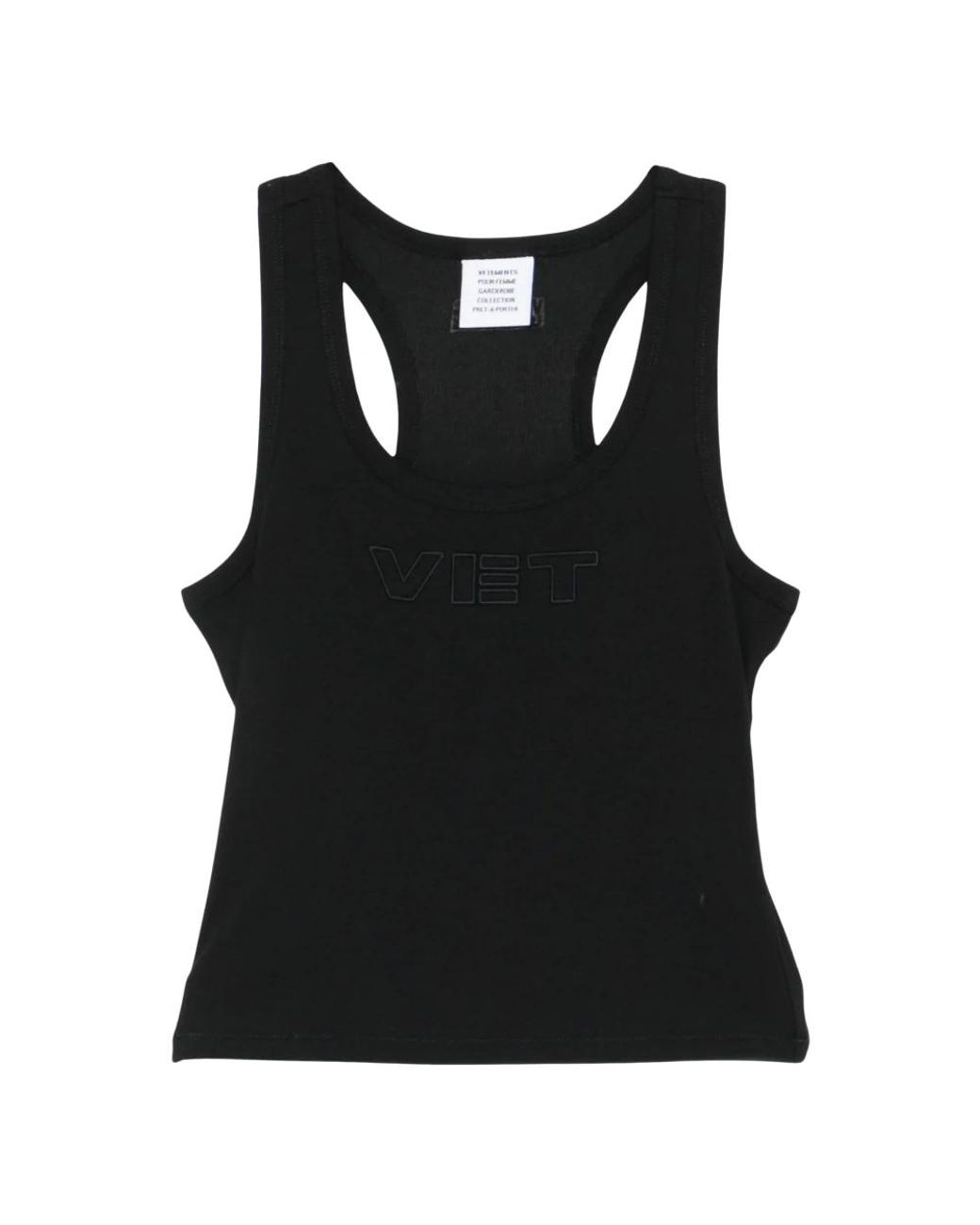 Vetements Black Sleeveless Tops