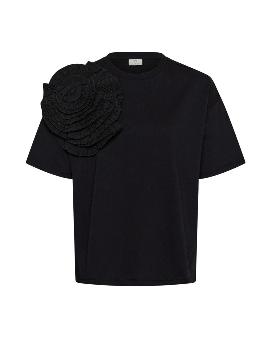 T-Shirts Kaffe de color Black