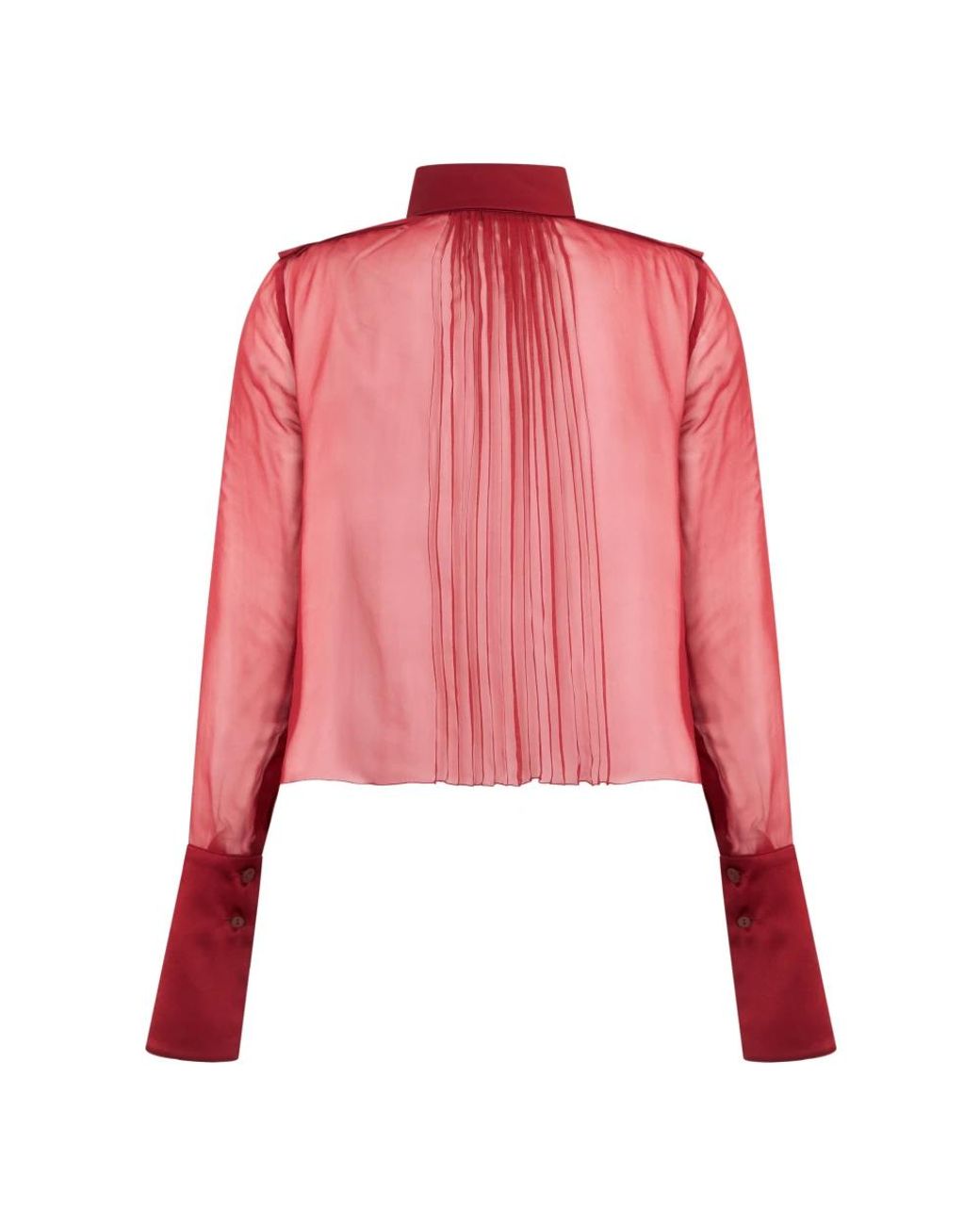 Alberta Ferretti Red Cropped Bluse