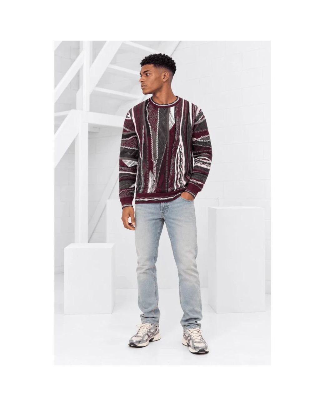 carlo colucci Red Round-Neck Knitwear for men