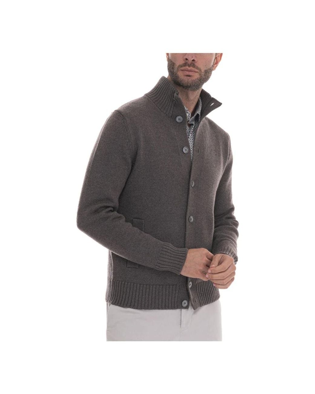 Gran Sasso Gray Cardigans for men