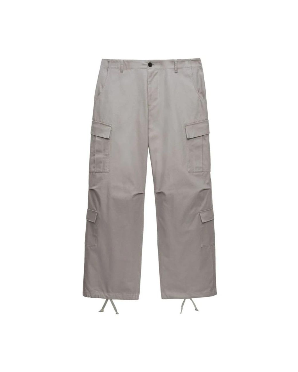 MSGM Broeken ,Grijs ,Katoen Grijze Cargo Broek Met Trekkoord in het Gray voor heren