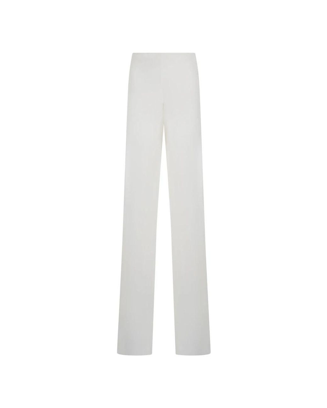 Alberta Ferretti White Straight Trousers