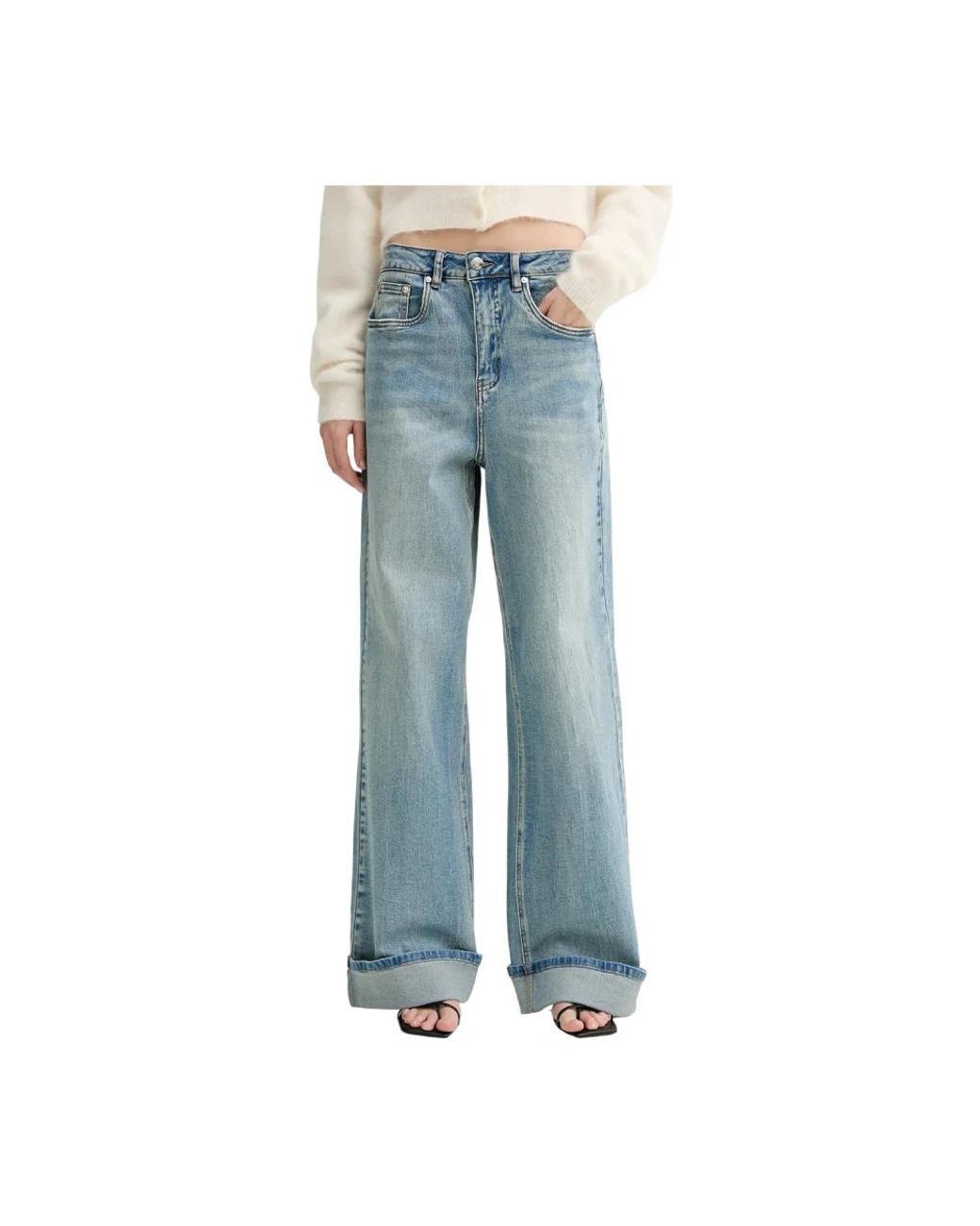 Gestuz Jeans ,Blauw ,Katoen Gzsara Hw Wide Jeans in het Blue
