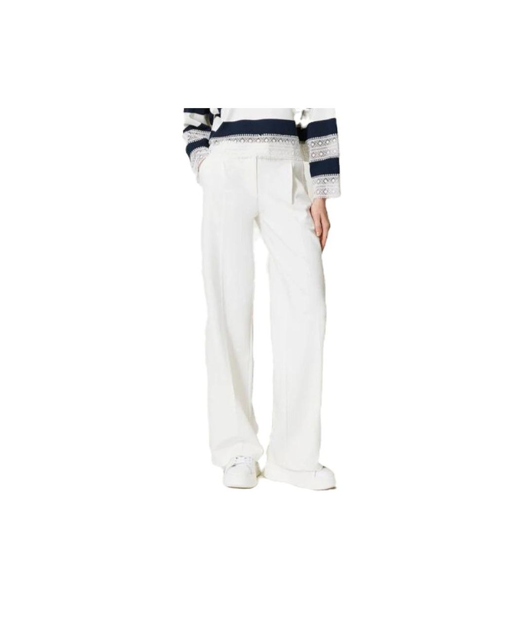 Twinset White Wide Trousers