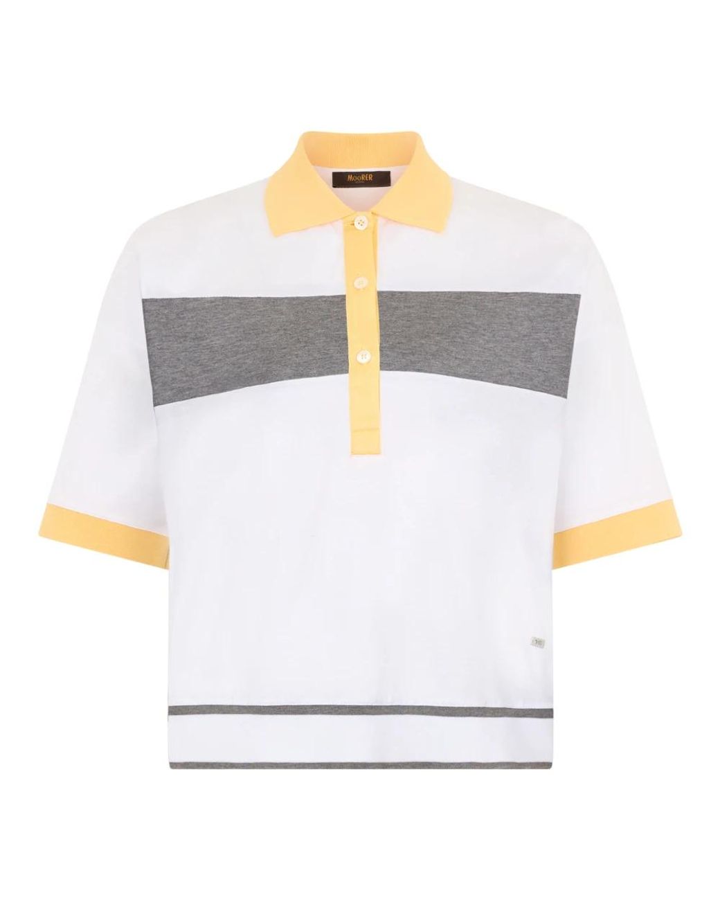 Moorer Cropped Polo in het Gray