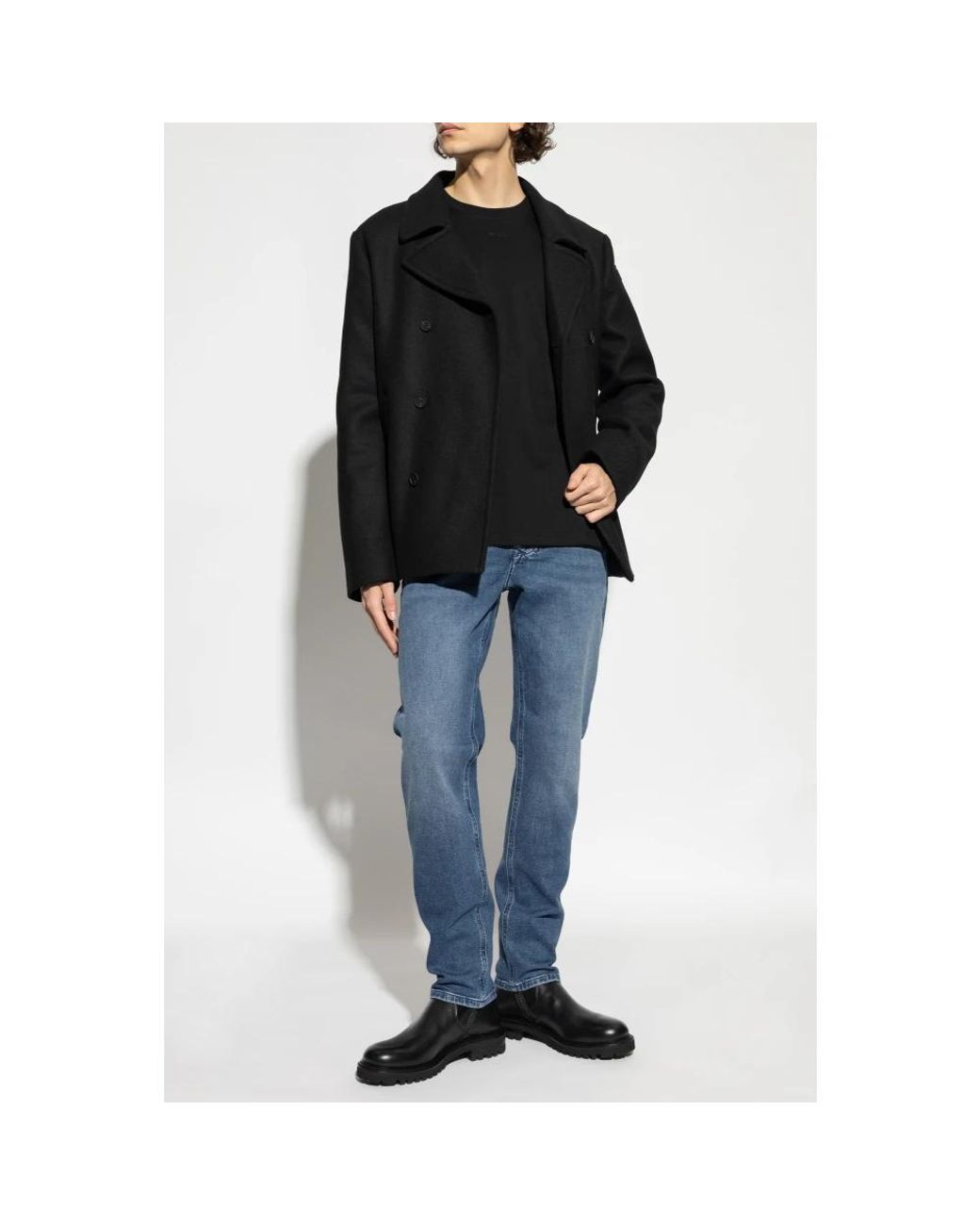 Double-Breasted Coats DIESEL de hombre de color Black